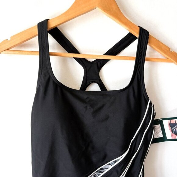Roots NWT One Piece Bathing Swim Suit Black Size 6 - Picture 3 of 7